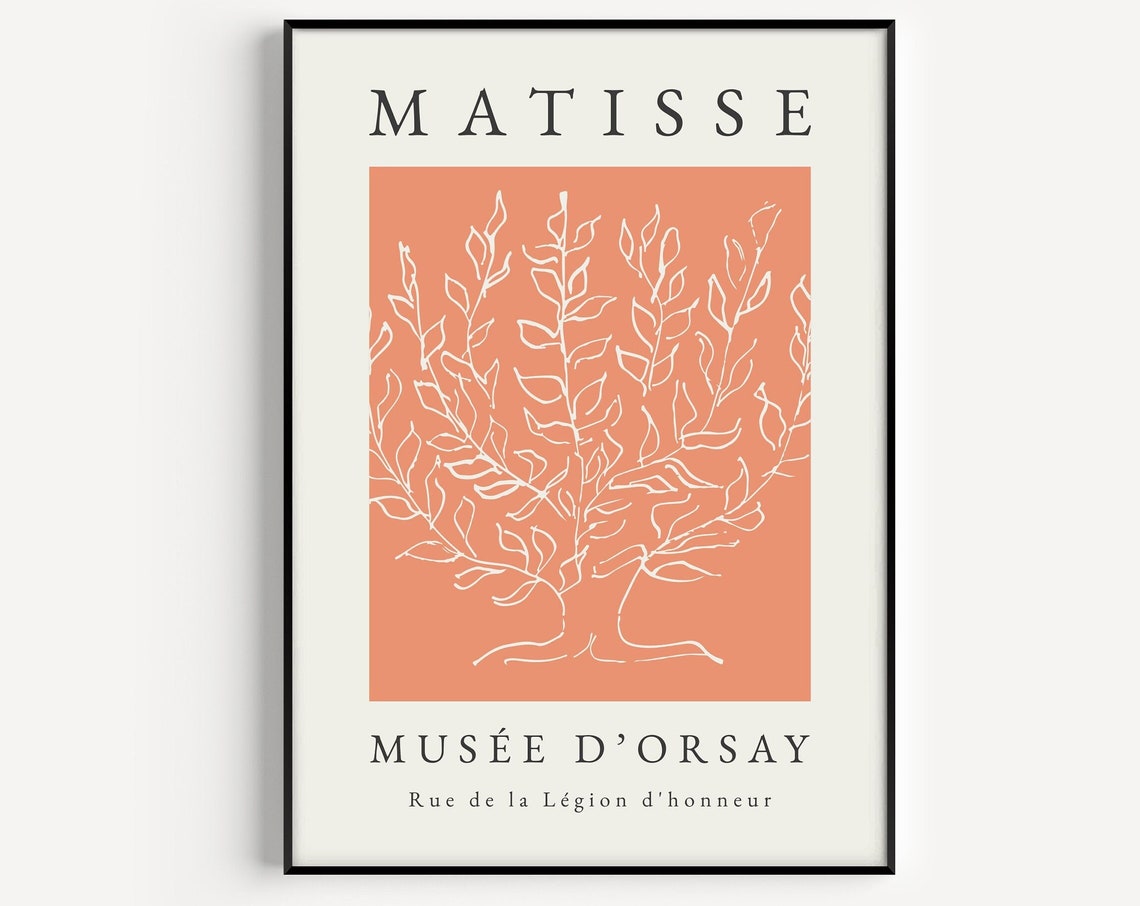 Henri Matisse Tree Print Wall Art Orange Wall Art Tree Wall Art Print Matisse Print Tree Wall Art Orange Print