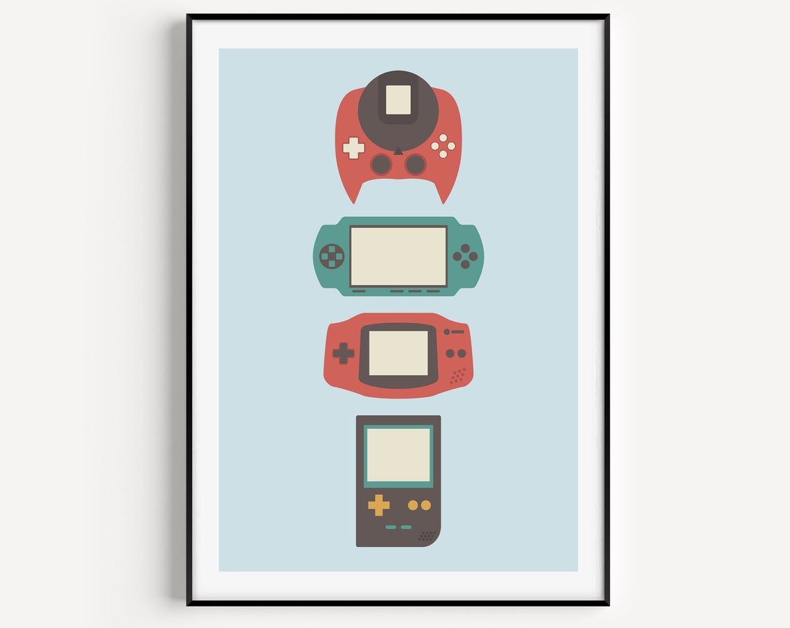 Art Gamer Retro Minimalist Gaming Wall Art Print