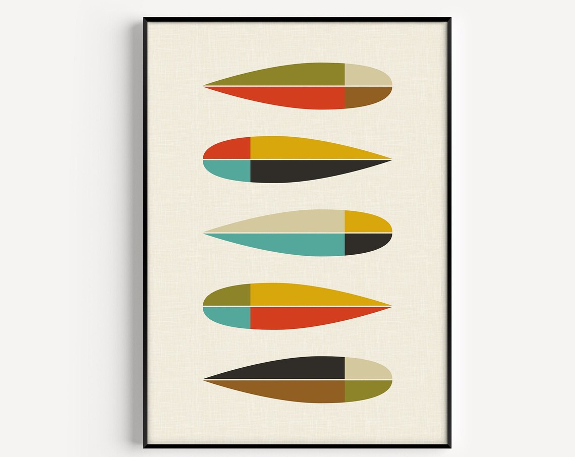 Mid Century Modern Retro Wall Art Poster Print