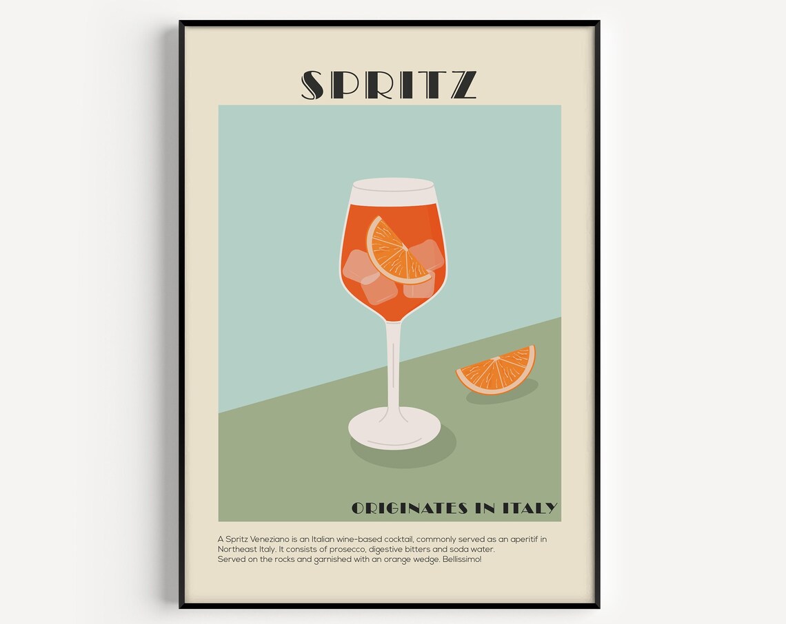 Spritz Kitchen Art Print, Cocktail Wall Poster