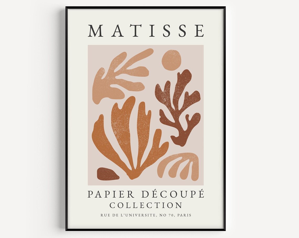 Matisse Rust Orange Cut-Out Coral Papier Decoupe Collection Poster