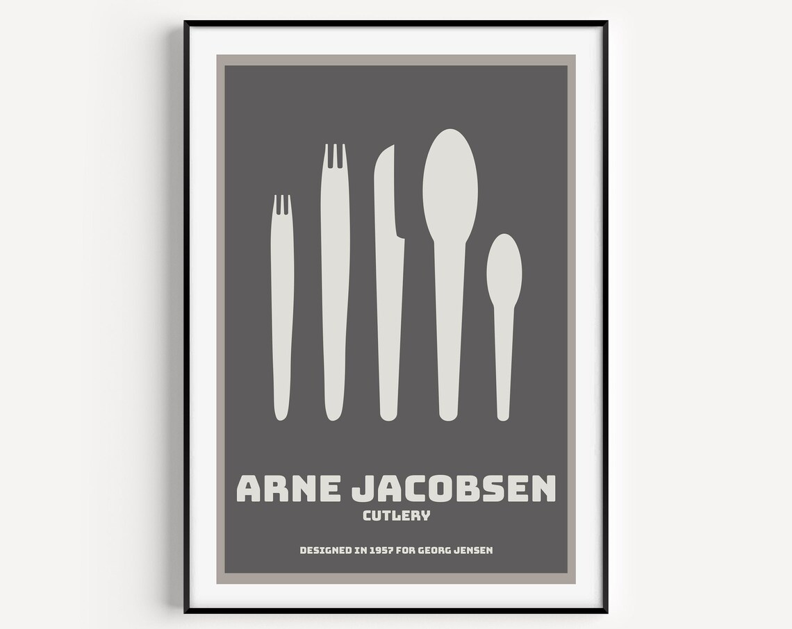 Arne Jacobsen Kitchen Wall Art, Cutlery Print