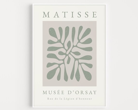 Matisse Sage Green Cut-Out Seaweed Frond Musee d'Orsay Poster
