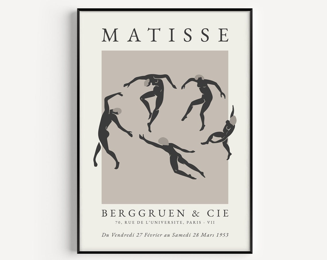Boho Wall Art Print Matisse Wall Art Prints Henri Matisse Print Neutral Print Dancing Print Instant Matisse Print
