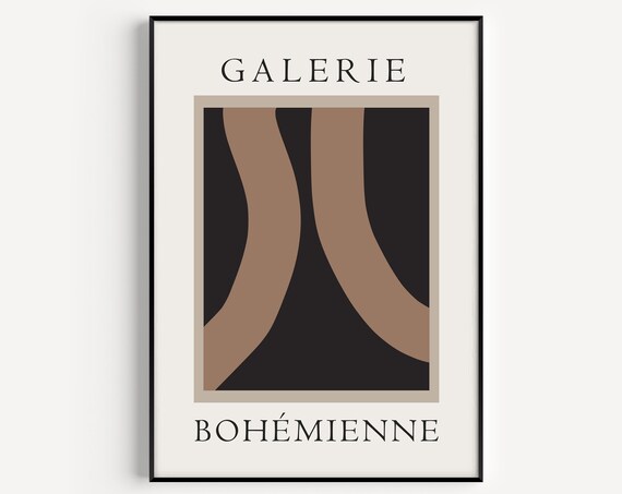 Galerie Bohemienne Wavy Arch Lines Abstract Black Art Poster