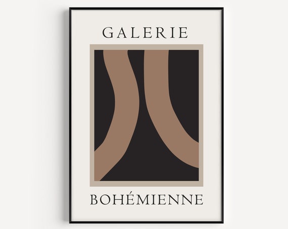 Wall Art Print Abstract Print Neutral Abstract Wall Art Black Beige Art Exhibition Poster Art Print Wall Art