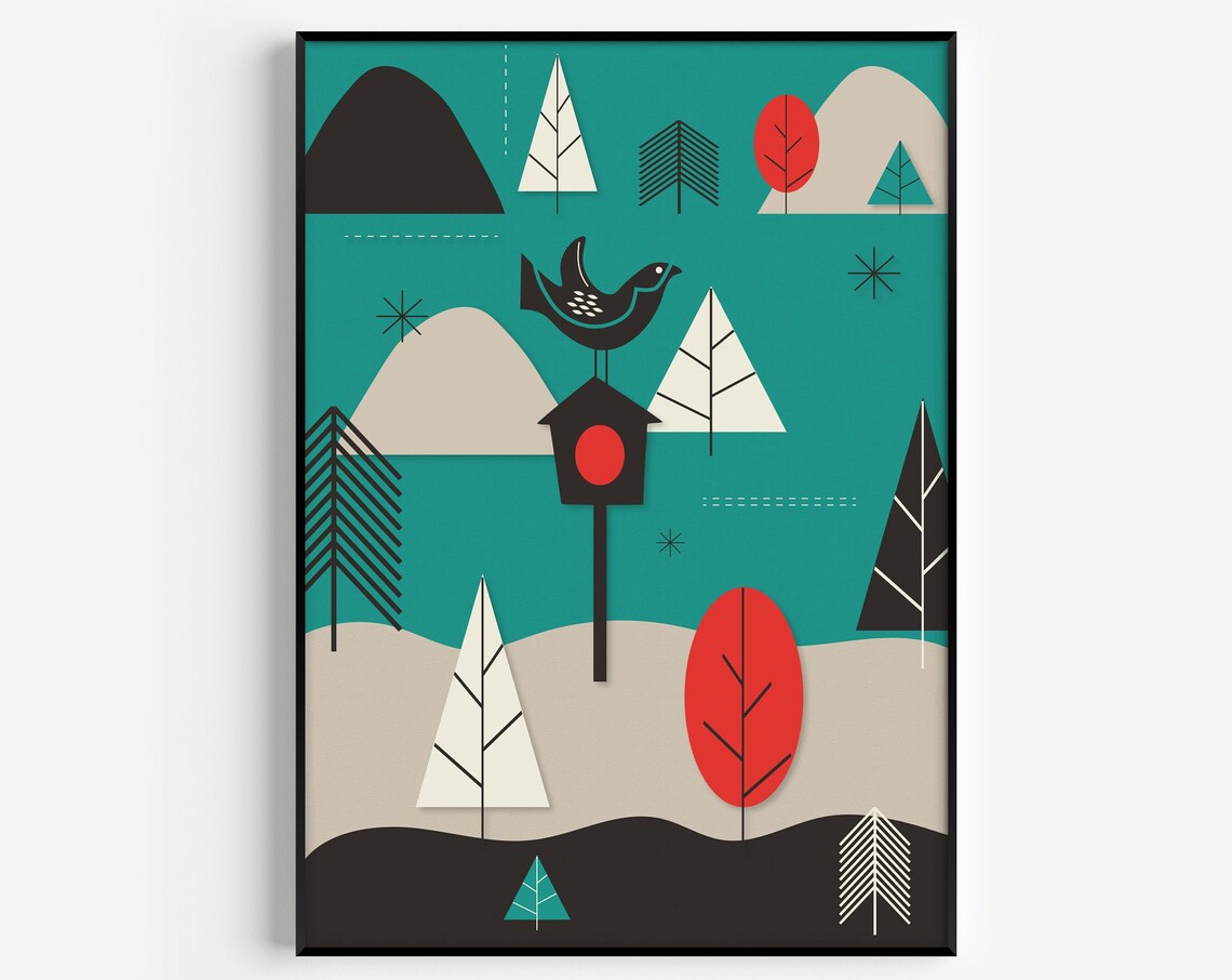 Scandi Minimalist Art Print, Nordic Wall Decor
