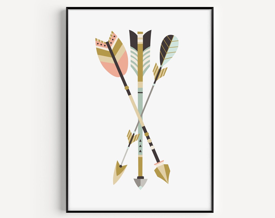Tribal Minimalist Art Print, Scandinavian Modern