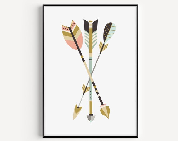 Tribal Minimalist Art Print, Scandinavian Modern