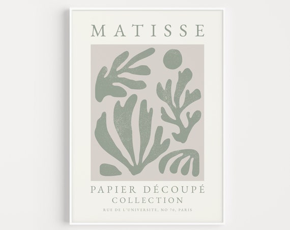 Matisse Print Green Wall Art Boho Wall Art Henri Matisse Boho Henri Matisse Print Minimalist Abstract Print