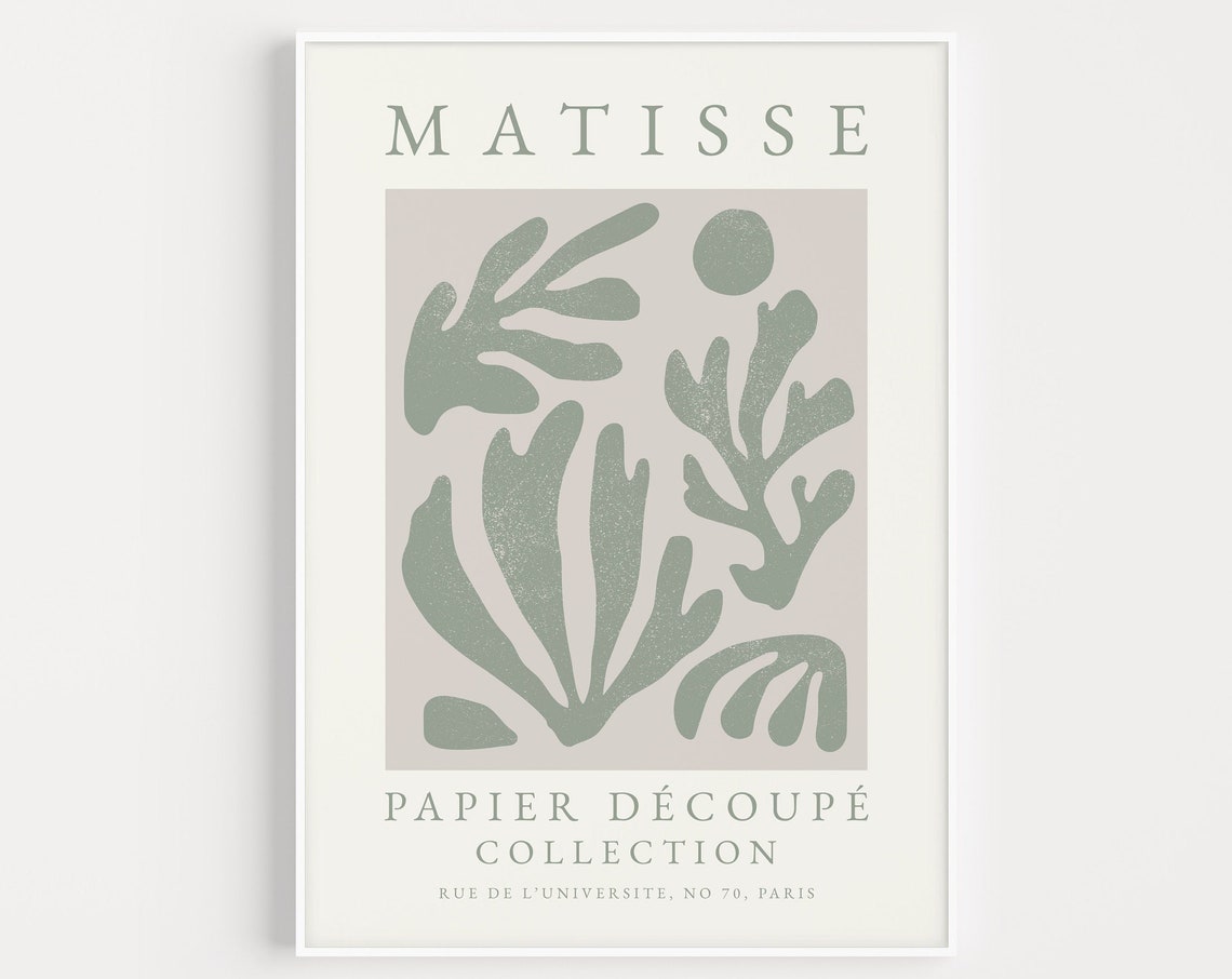 Matisse Print Green Wall Art Boho Wall Art Henri Matisse Boho Henri Matisse Print Minimalist Abstract Print