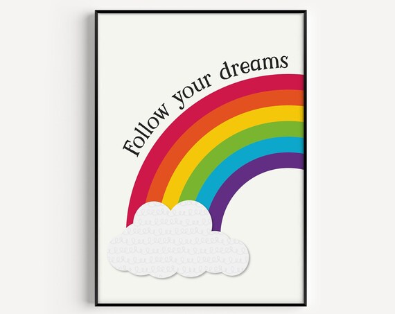 Rainbow Print Nursery Print Nursery Quote Nursery Rainbow Poster Wall Art Quote Print Rainbow Nursery Prints Printables