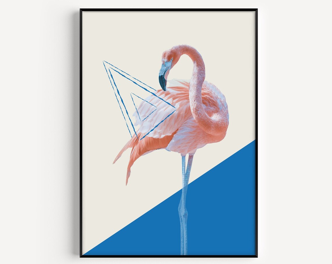 Flamingo Art Print, Minimalist Scandinavian