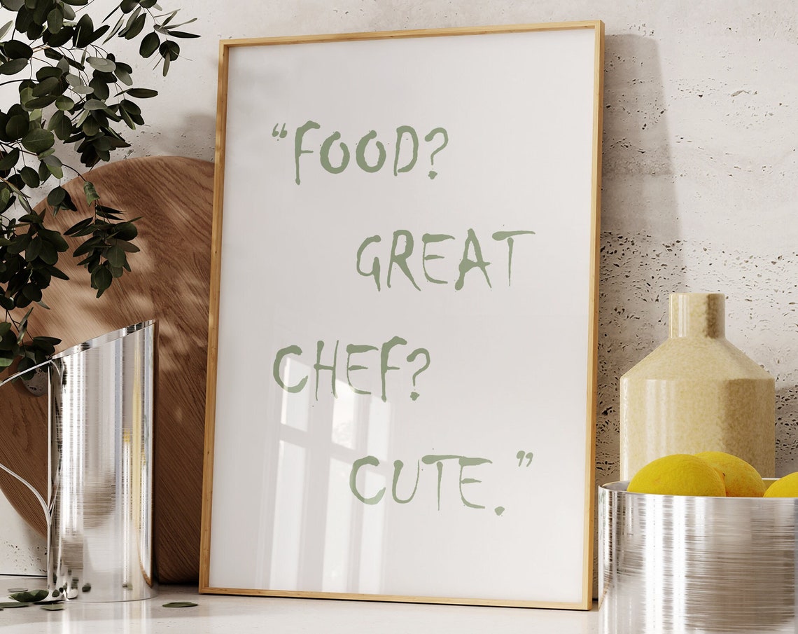 Food Great Chef Cute Print Kitchen Cooking Art Minimalist Fun Cool