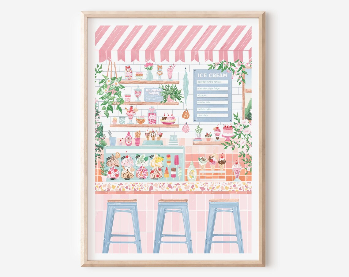 Ice Cream Bar Gelato Kitchen Print, Cottage Core - Image 2