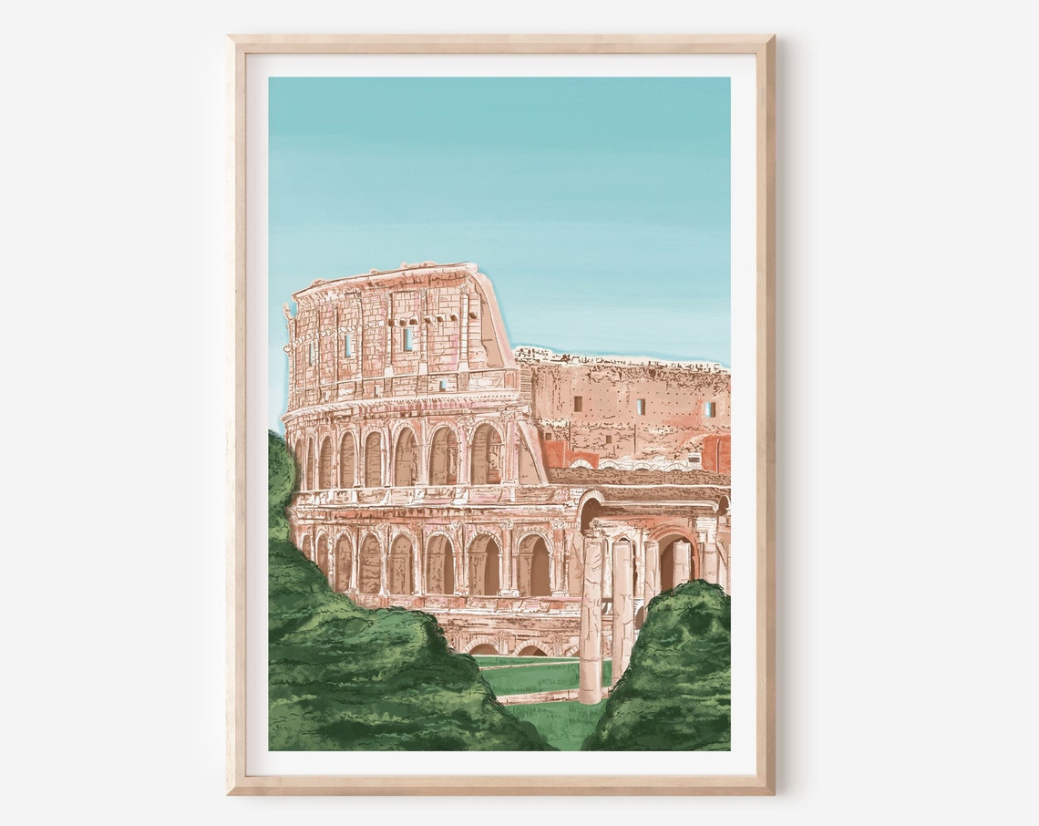 Colosseum Rome Art Print Rome Art Print Rome Rome Poster Rome Art Roman Colosseum Colosseum Rome Rome Italy Travel Print
