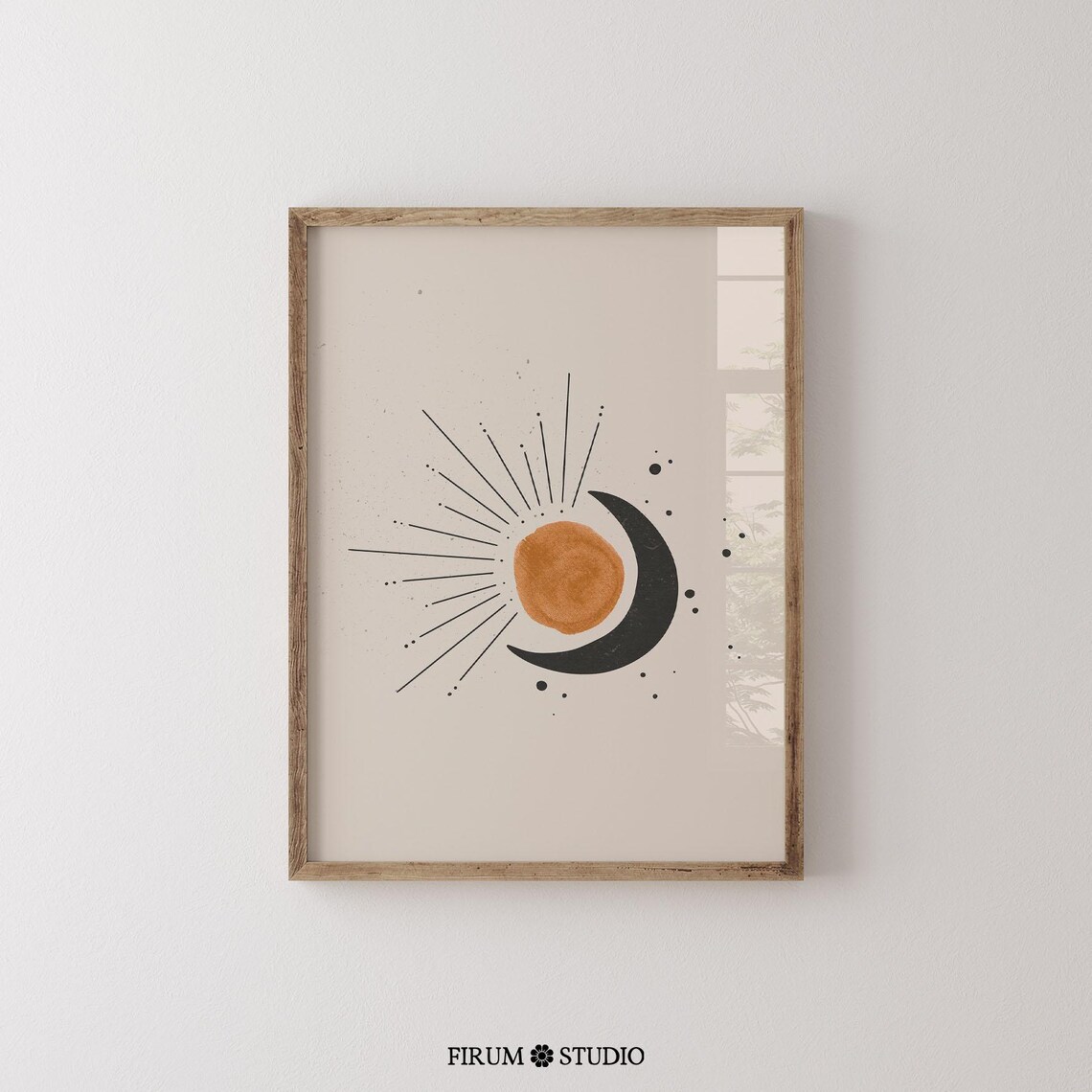 Abstract Sun And Moon Earth Tones Art Print, Boho - Image 2
