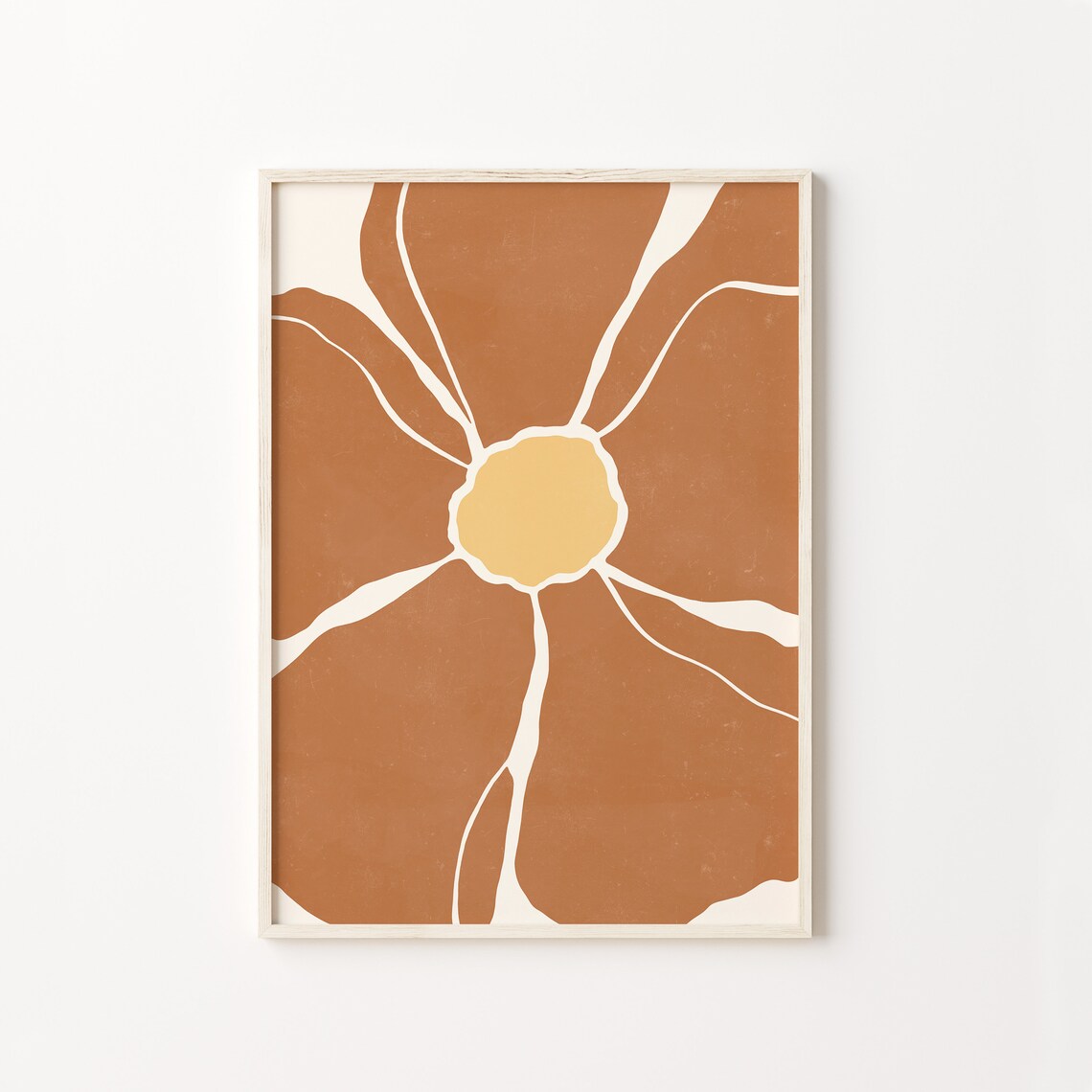 Burnt Orange Organic Minimalist Flower Art Print - Image 2