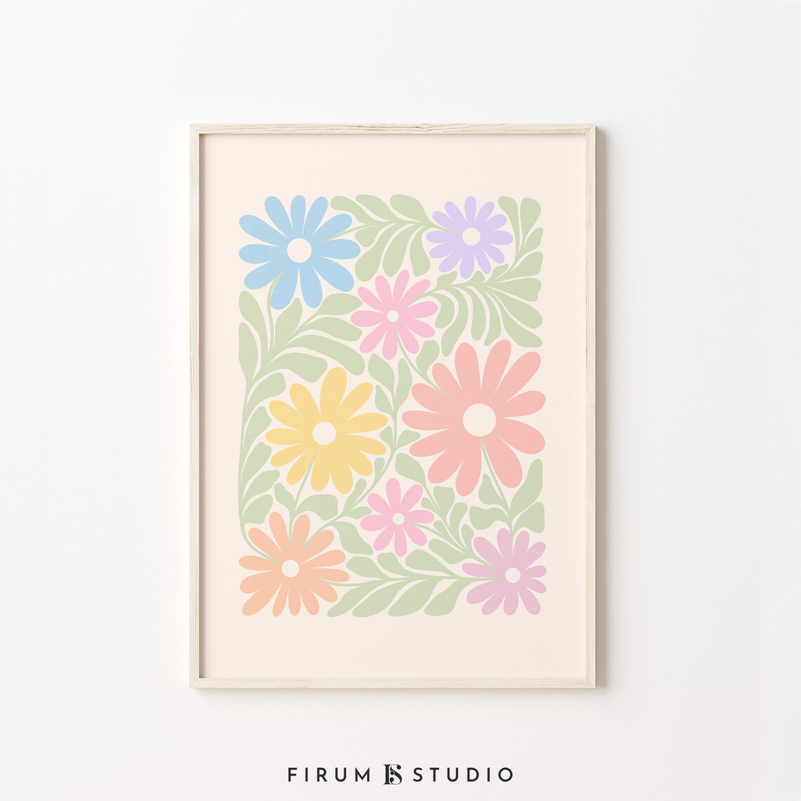 Daisy Flowers Poster, Danish Pastel Nursery Decor