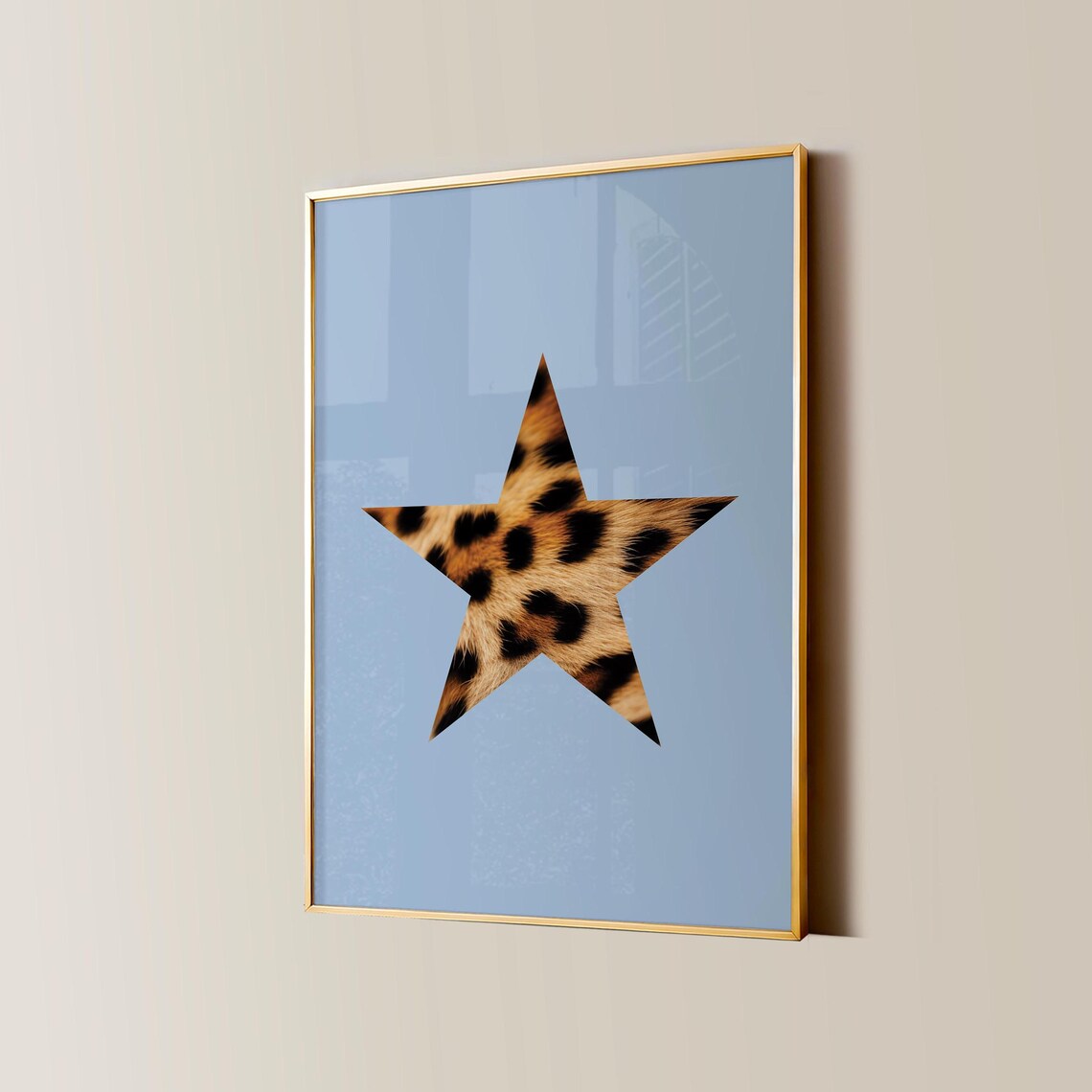 Leopard Star Retro Girl Poster, Y2K Bedroom Decor