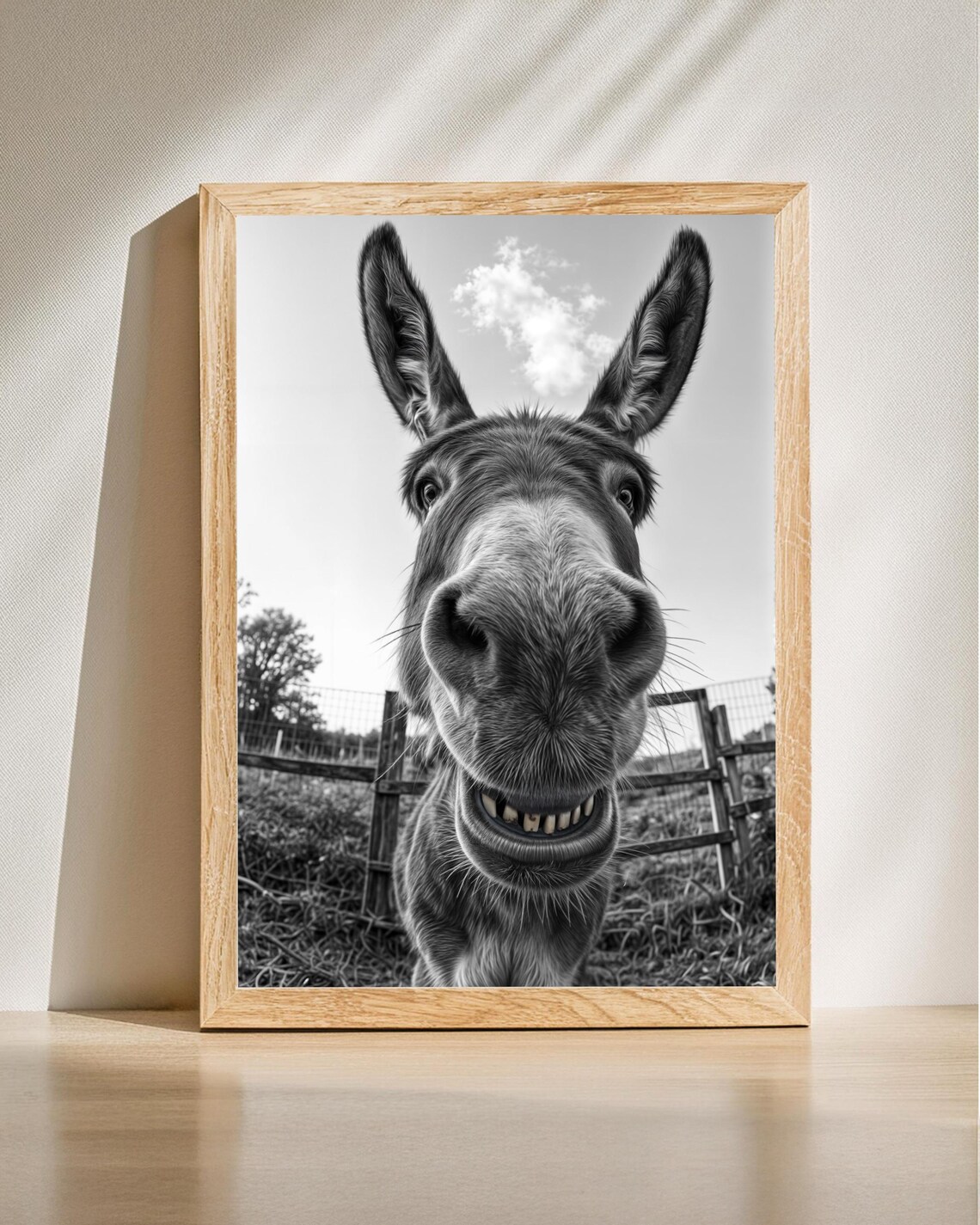 Funny Donkey Art Print, Humorous Farm Animal Decor