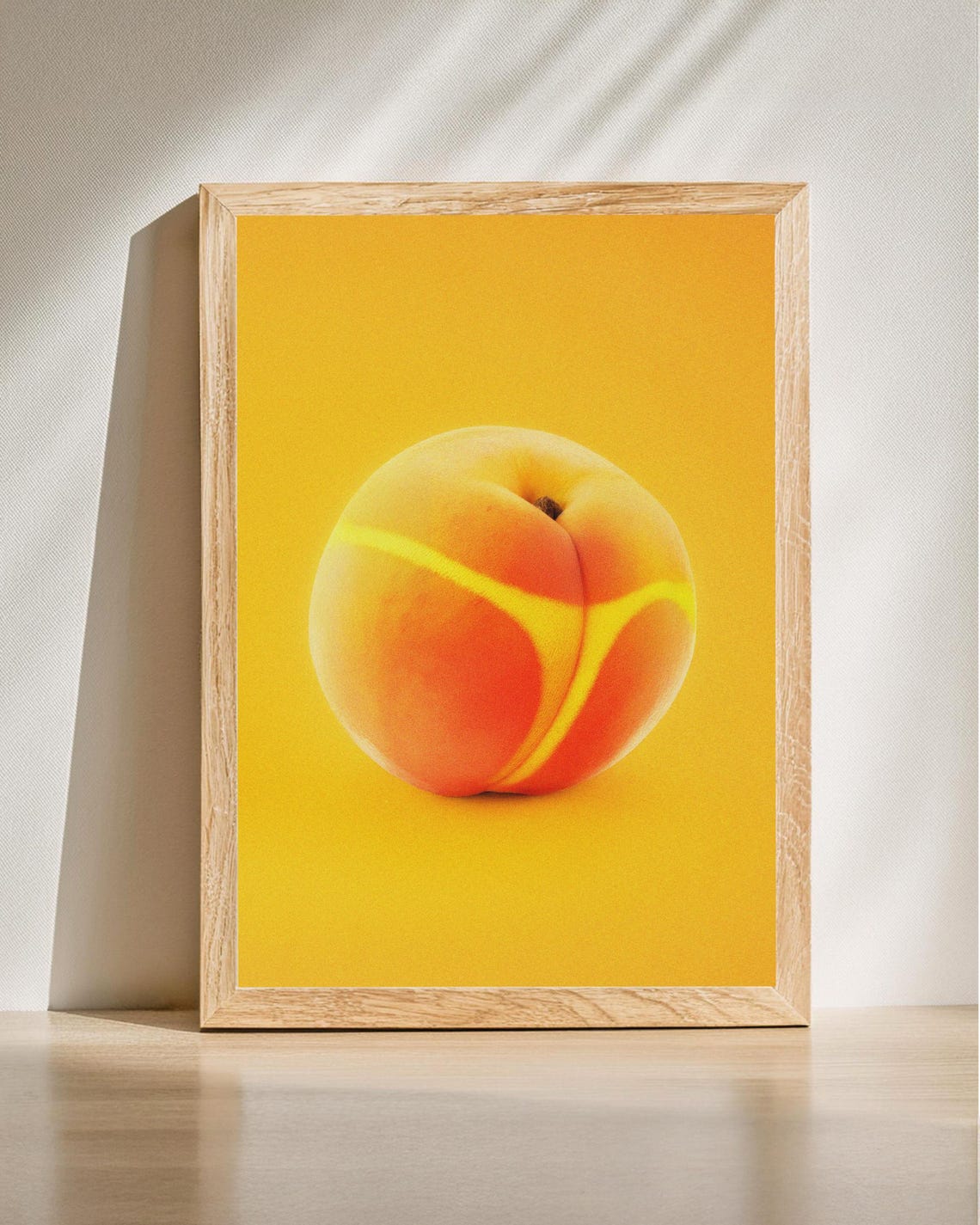Peach Bikini Optical Illusion Fun Summer Yellow Pop Art Poster