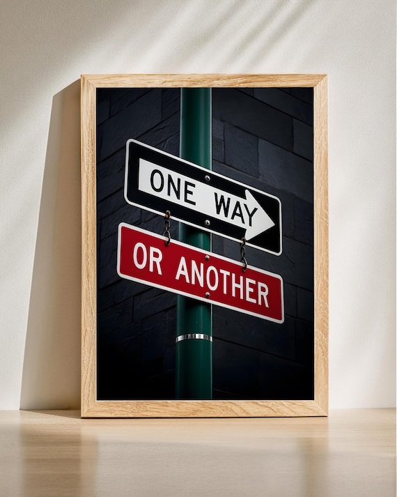 One Way Or Another Funny Street Sign Urban Photo Wall Art Decor