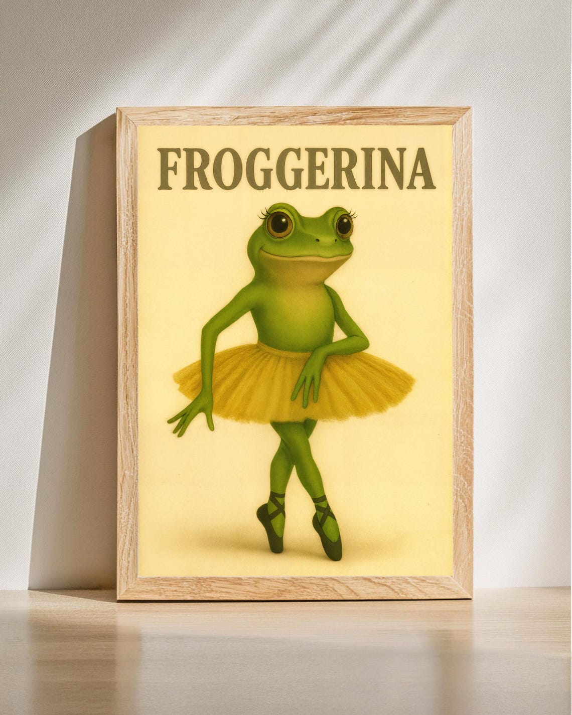 Froggerina Cute Frog Ballerina Tutu Dance Fun Art Wall Poster
