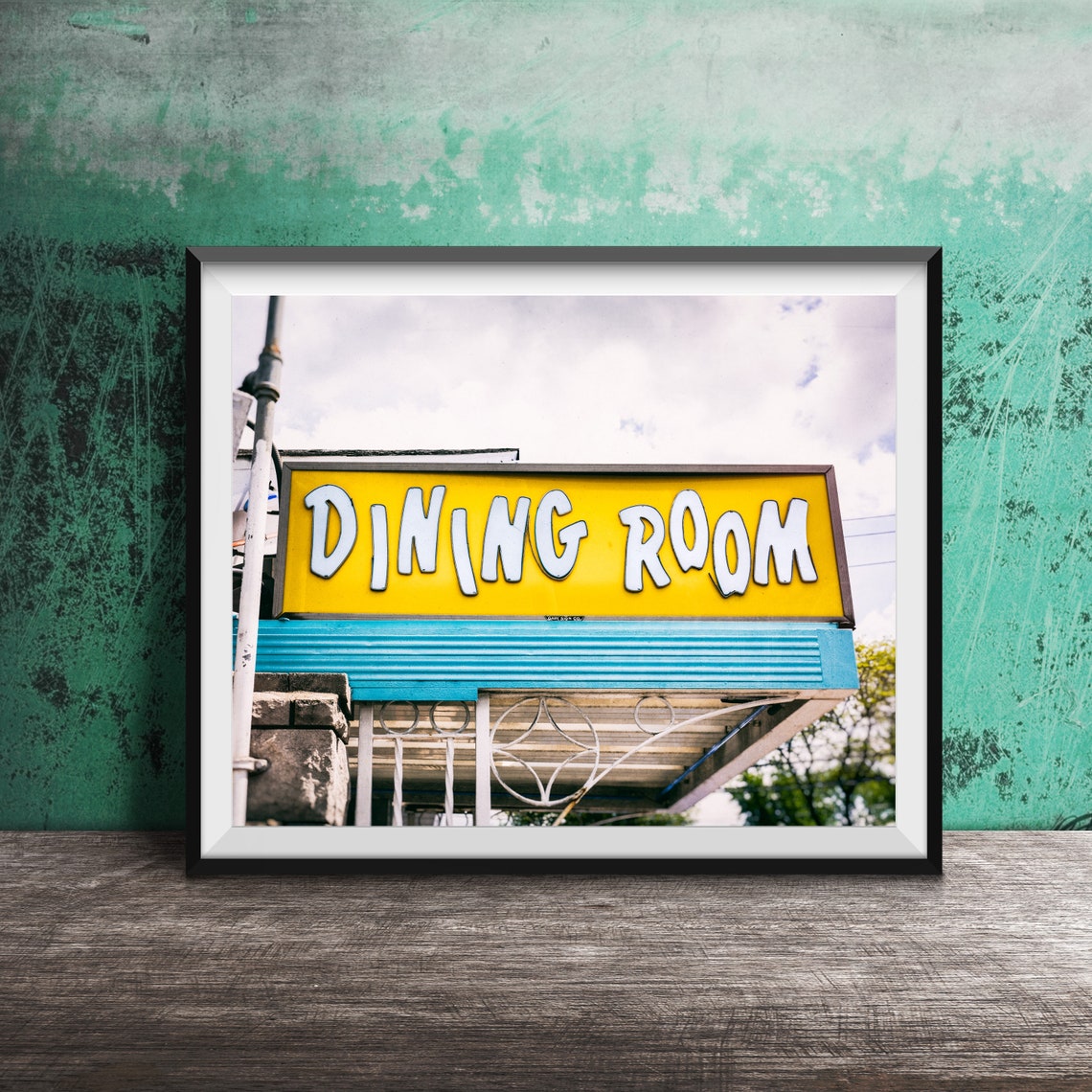 Dining Room Vintage Yellow Diner Sign Midcentury Photo Poster