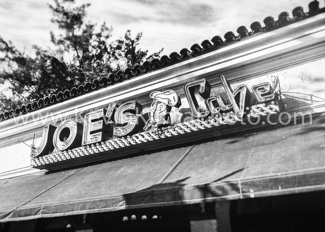 Joe's Cafe Santa Barbara Red Awning Vintage Neon Sign Poster - Image 2