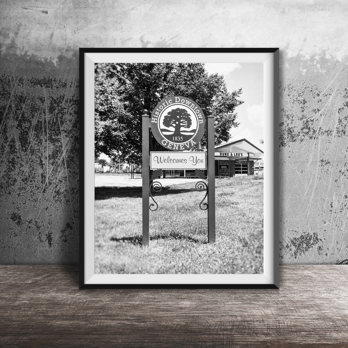 Geneva Illinois Historic Downtown Welcomes You Park Sign Poster - Image 2