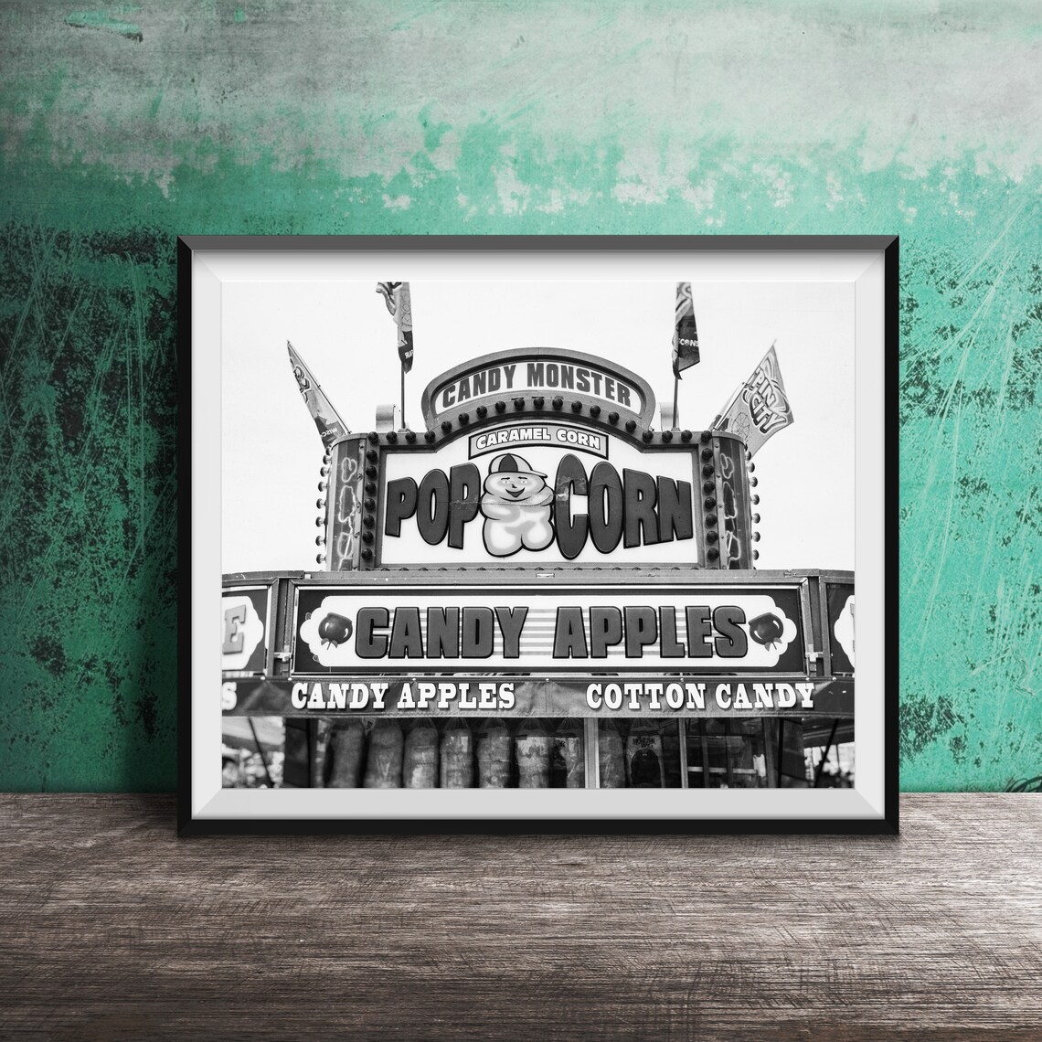 Popcorn Candy Apples Kitchen Food Art Print - Image 2
