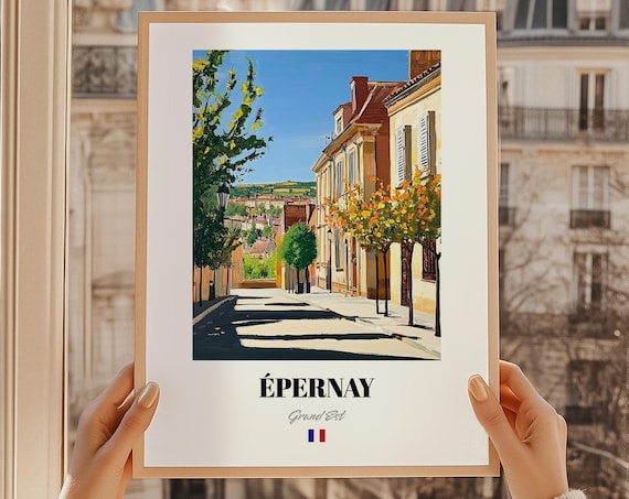 Pernay Grand Est France Wall Art Reproduction Oil Painting Poster Friend Gift Dorm Decor