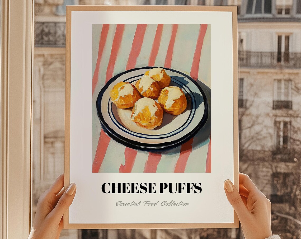 Cheese Puffs Essential Food Collection Poster Retro Kitchen Party Snack Art