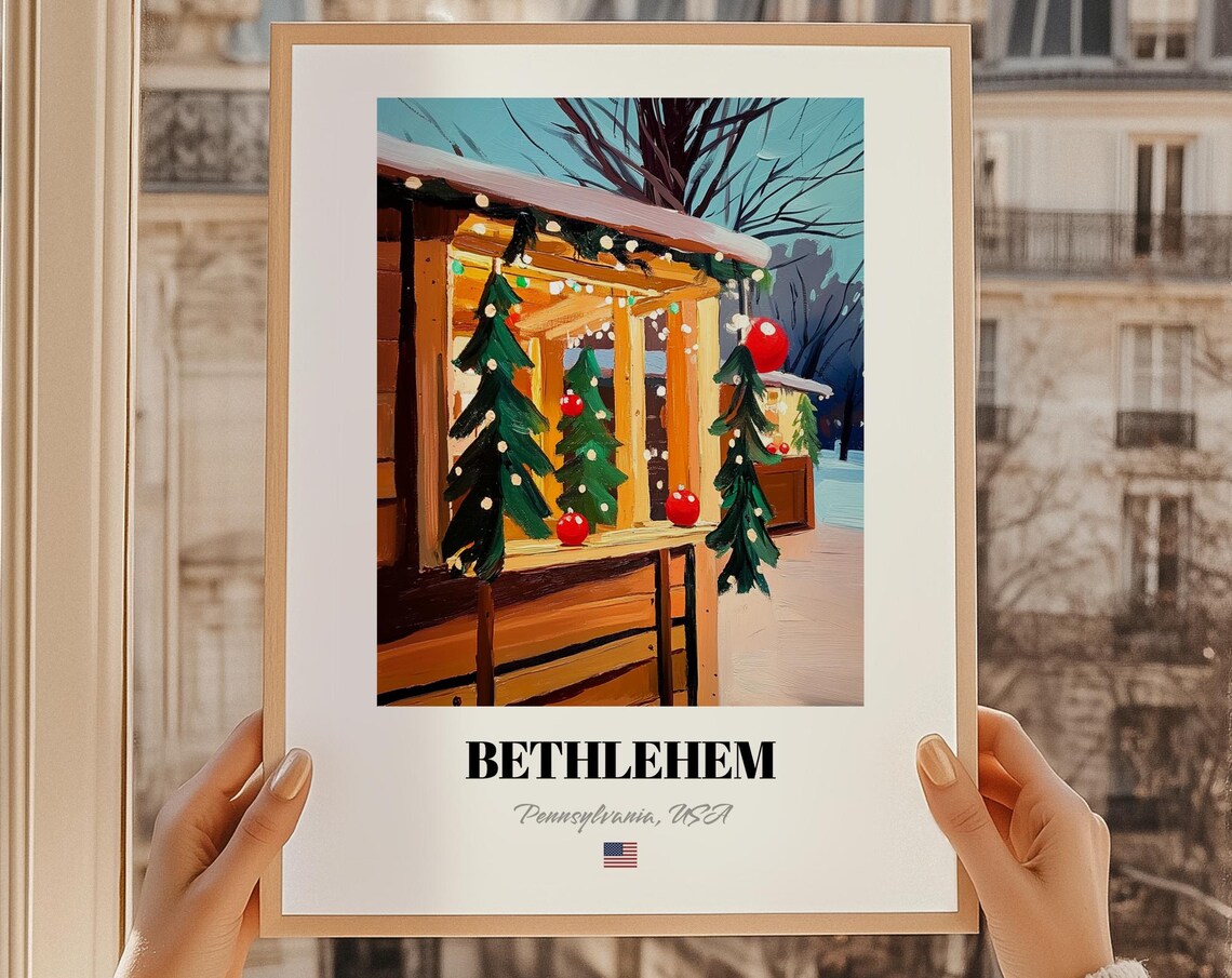 Bethlehem Pennsylvania Usa Christmas Town Wall Art Print Poster Gift