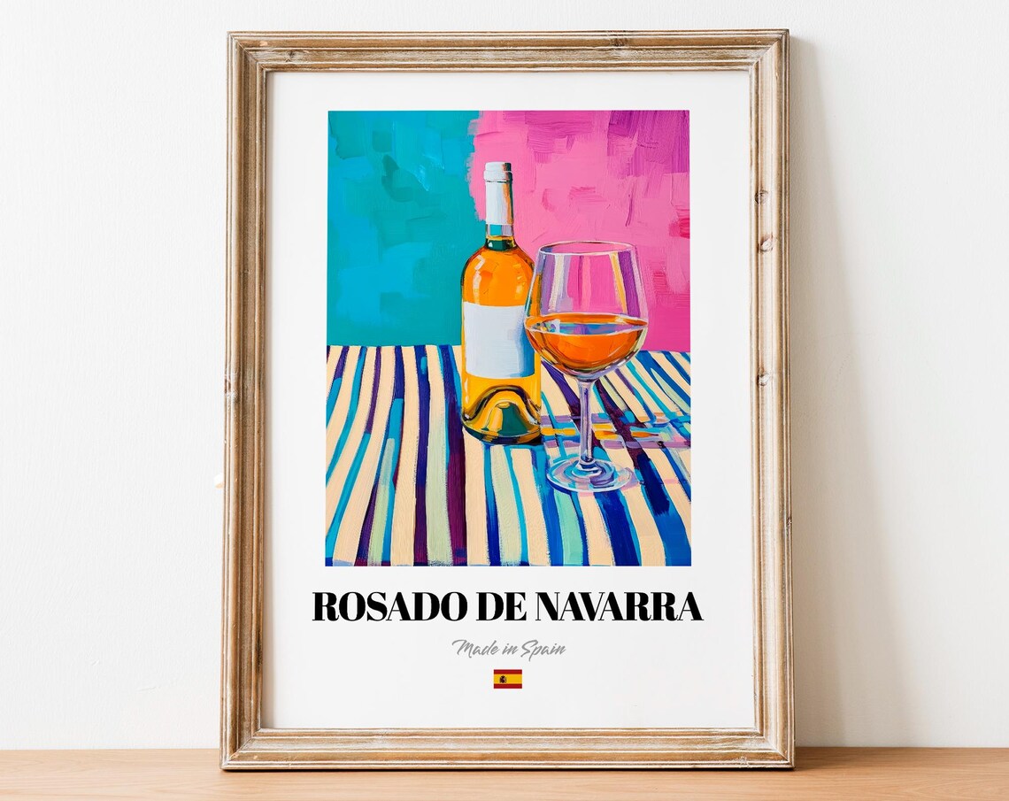 Spanish Doa Blanca Art Print Poster Regional White Wine Artwork For Bars And Caf