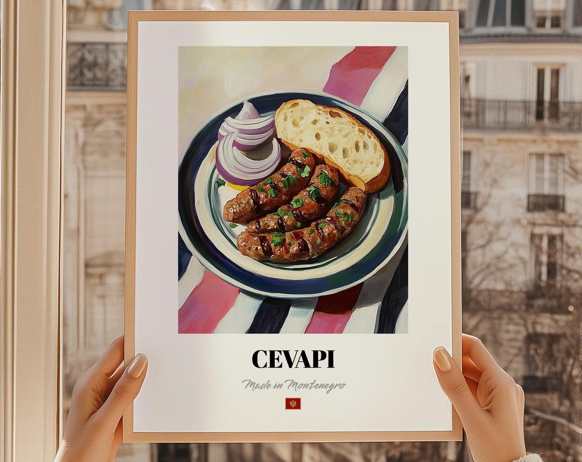Cevapi Montenegrin Grilled Sausage Cuisine Food Art Kitchen Poster