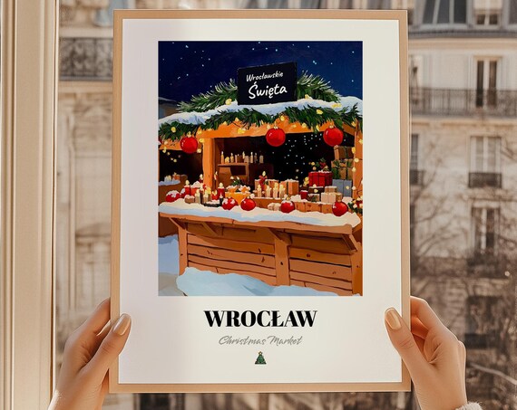 Wrocaw Poland Christmas Market Wall Art Print Poster Prezent Witeczny Wrocawskie Wita