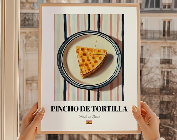 Pincho De Tortilla Spanish Food Poster Funny Restaurant Art Cafe Modern Menu Birthday Kitchen