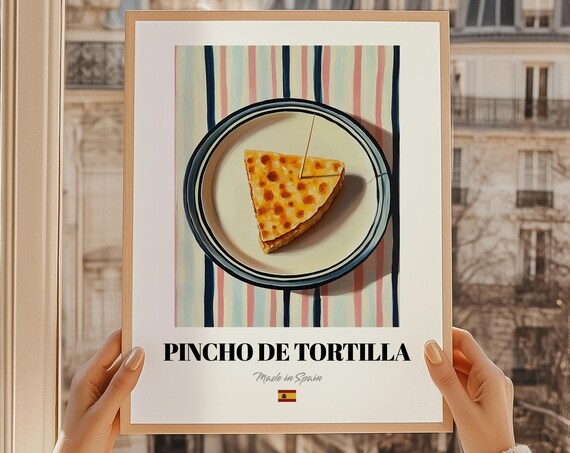 Pincho de Tortilla Spanish Omelette Wedge Painting Tapas Bar Poster
