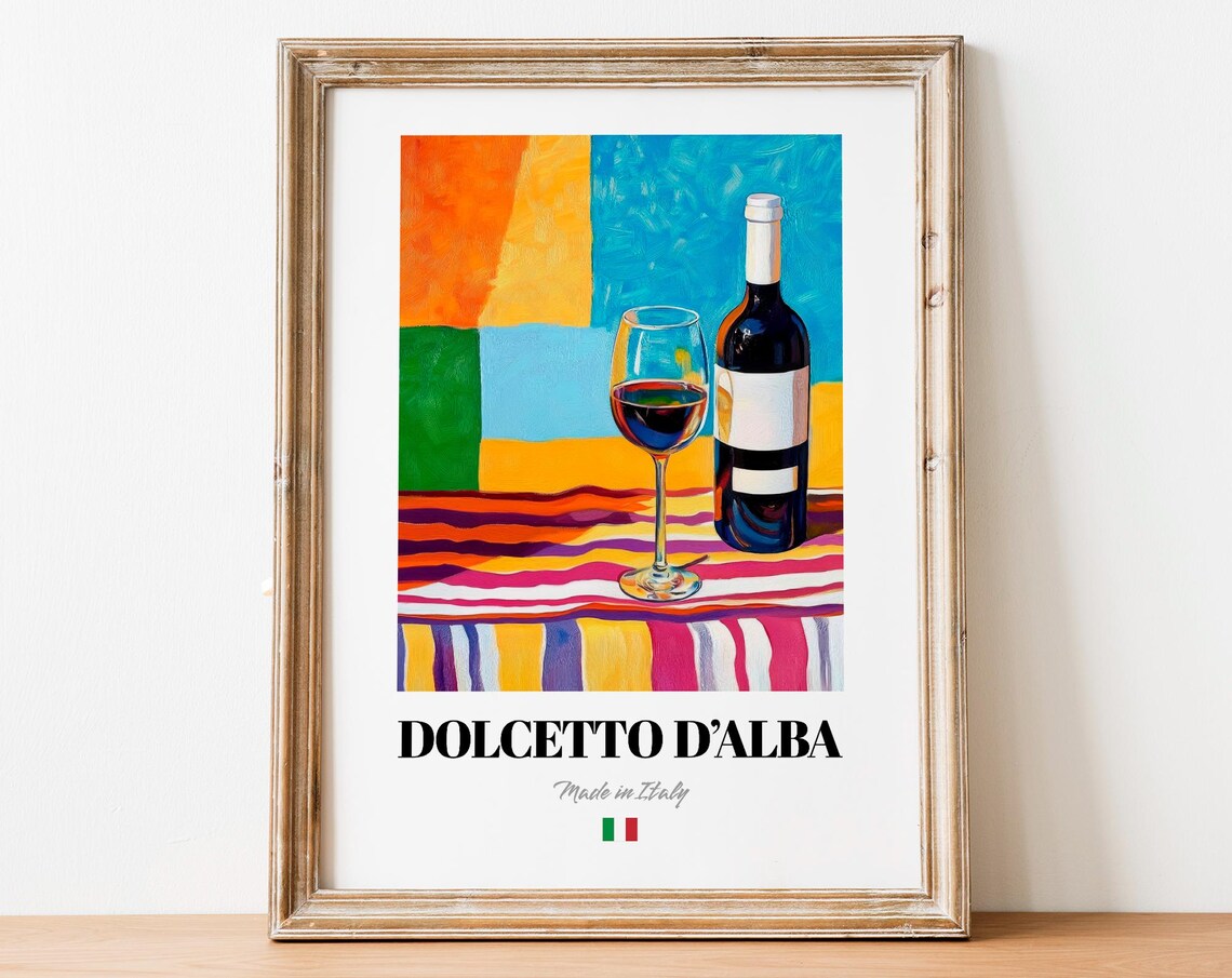 Dolcetto Dalba Wall Art Print Poster Piedmont Wine Artwork For Kitchens