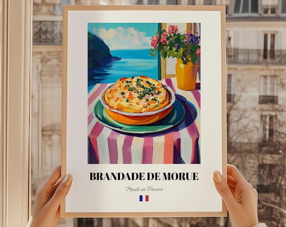 Brandade de Morue French Salt Cod Gratin Coastal Food Poster
