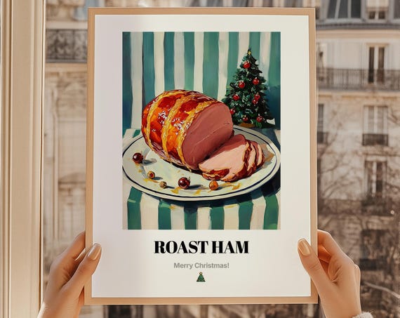 Glazed Roast Ham Christmas Dinner Holiday Feast Food Art Poster