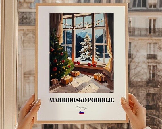 Mariborsko Pohorje Slovenia Ski Resort Wall Art Print Poster Christmas Gift