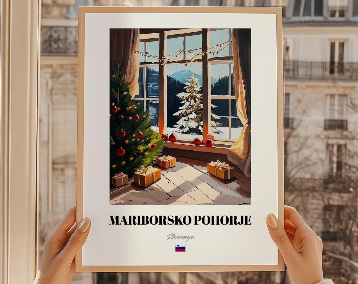 Mariborsko Pohorje Slovenia Ski Resort Wall Art Print Poster Christmas Gift