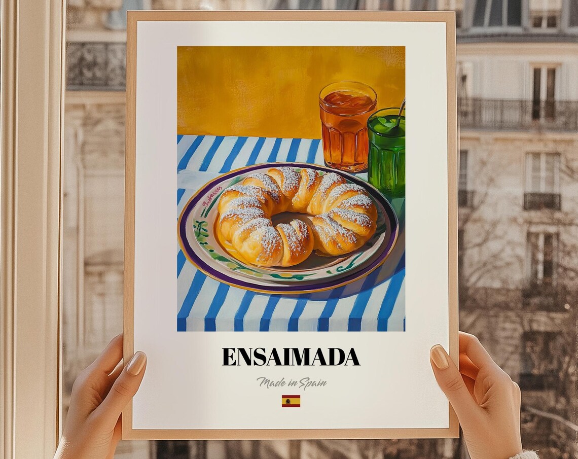 Ensaimada Spanish Pastry Wall Art Baking Recipes Candy Party Painting Dining Room Poster