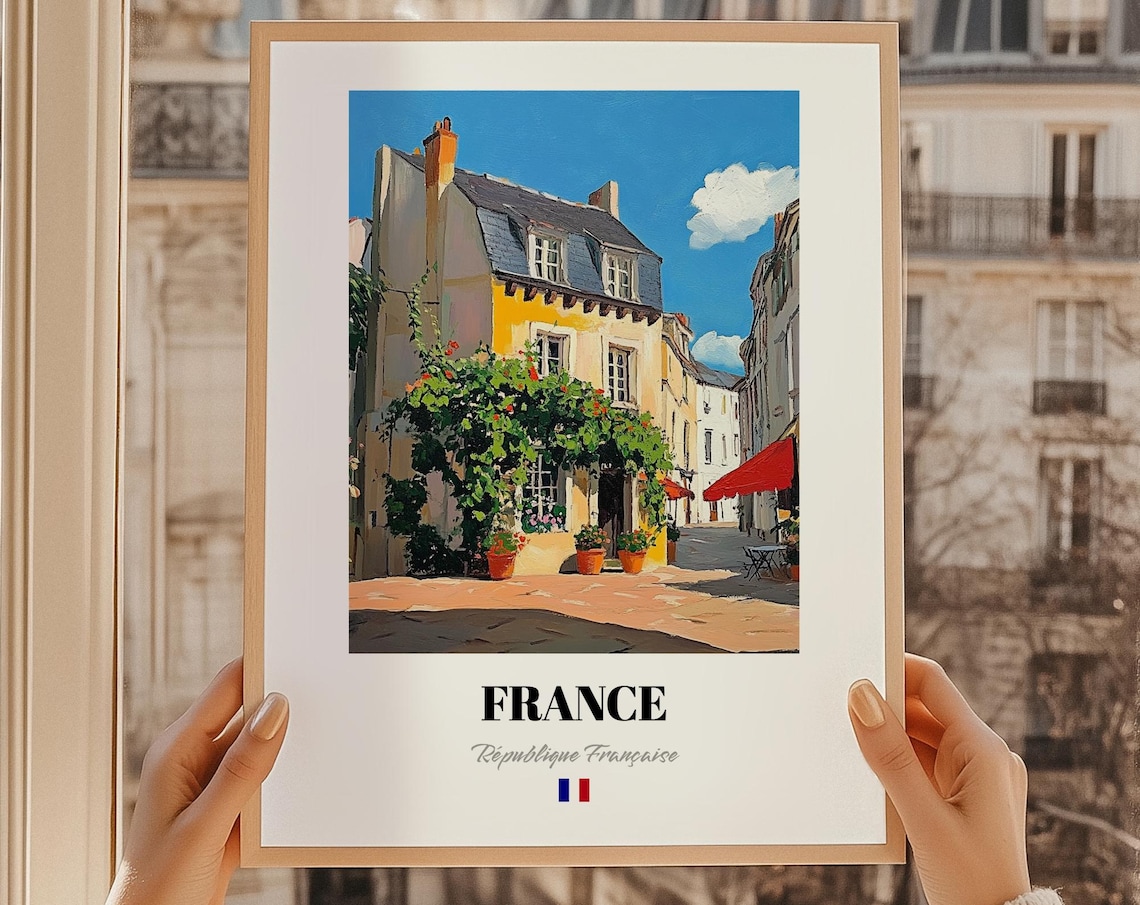 France République Française Charming Street Oil Painting Poster