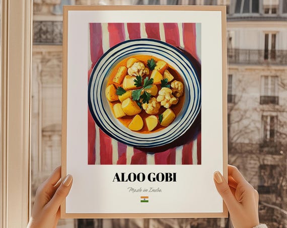 Aloo Gobi Vegetable Curry Cuisine Caf Dcor Wall Art Friend Gift