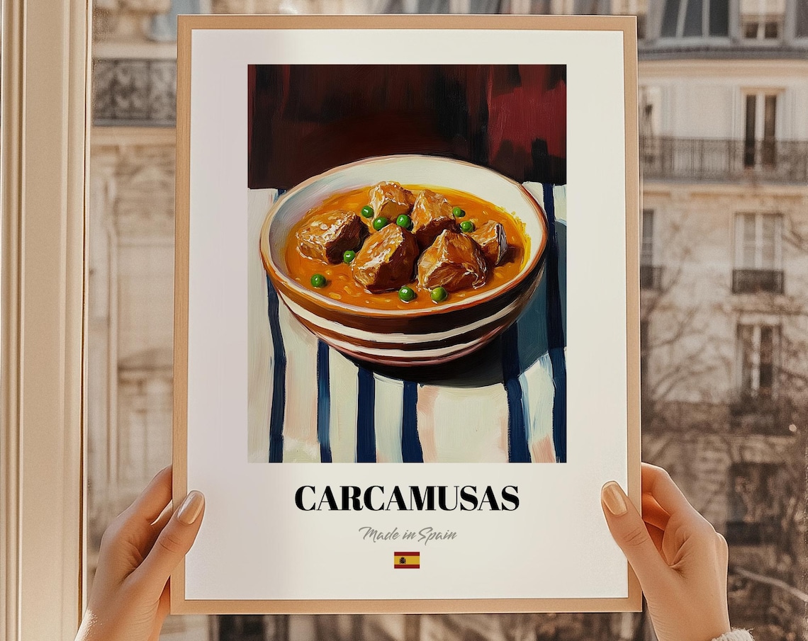 Carcamusas Spanish Pork Stew Painting Peas Kitchen Comfort Poster