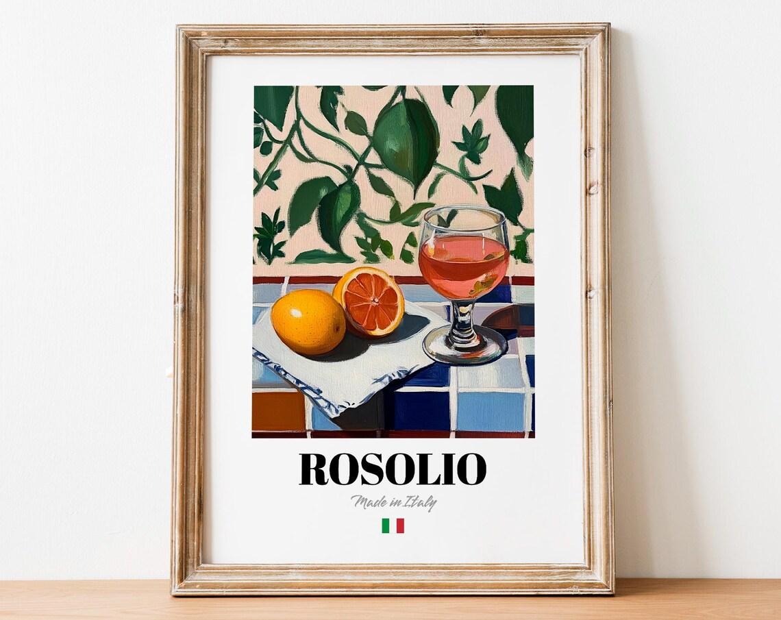 Rosolio Italian Rose Liqueur, Kitchen Wall Art Print